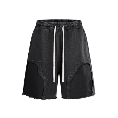 380GSM Distressed Patchwork Washed Short