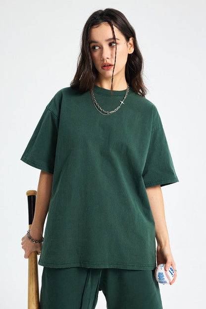 250GSM Distressed Pigment Dyed Washed Tee