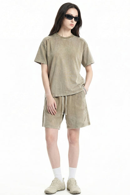 305GSM Splicing Washed Tee