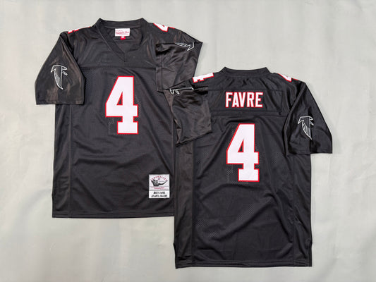 Mens Brett Favre #4 Atlanta Falcons Black Vintage Throwback Jersey