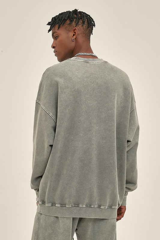 100% Cotton 420GSM High Weight Washed Crew