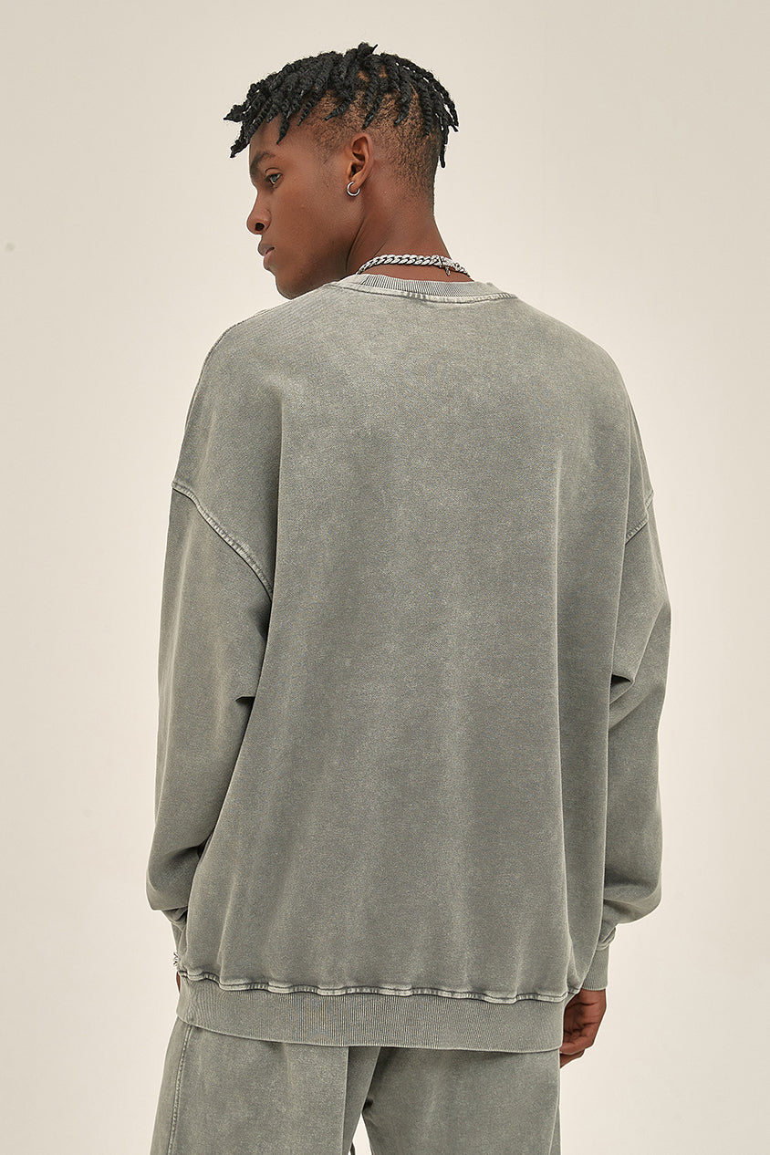 100% Cotton 420GSM High Weight Washed Crew