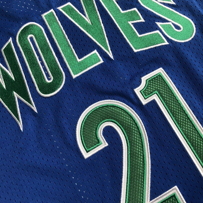 Minnesota Timberwolves Kevin Garnett #21 1995-96 Throwback Jersey - Dense Embroidery