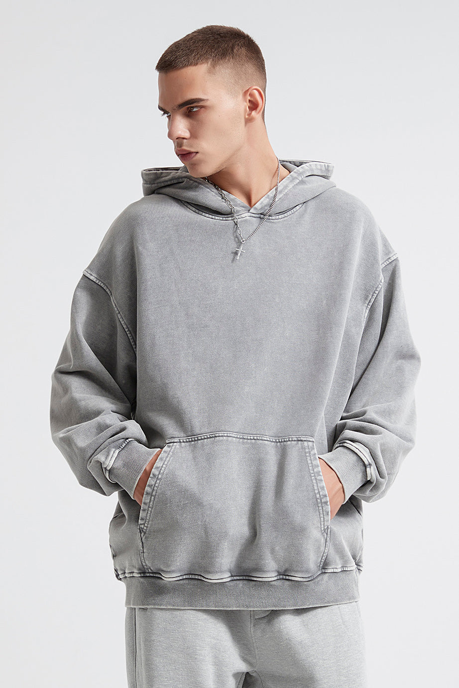 100% Cotton 420GSM Washed Vintage Hoodie