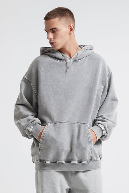 100% Cotton 420GSM Washed Vintage Hoodie