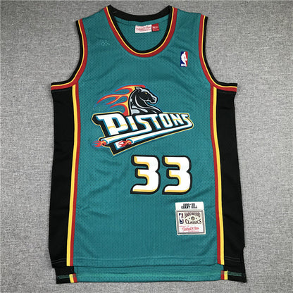 Detroit Pistons Grant Hill #33 1998-99 Throwback ！ Embroidered