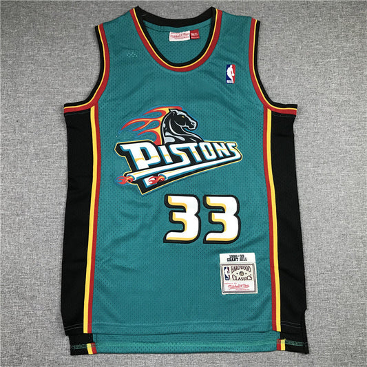Detroit Pistons Grant Hill #33 1998-99 Throwback ！ Embroidered