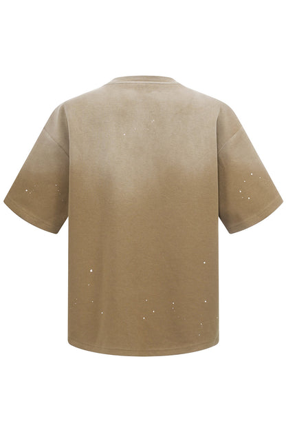 305GSM Ink Splashing Spray Washed Tee