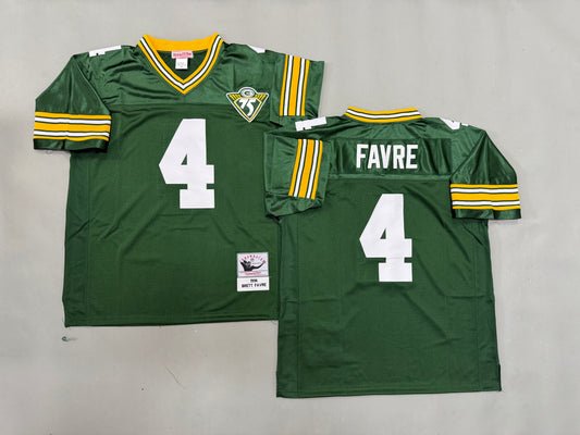 Mens Brett Favre#4 Green Bay Packers Vintage Throwback Jersey