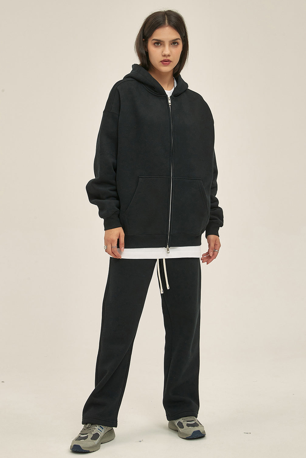 350GSM Solid Color Fleece Zipper Jacket