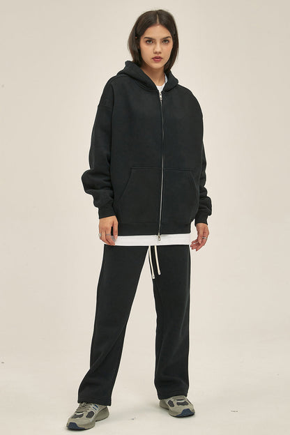 350GSM Solid Color Fleece Zipper Jacket