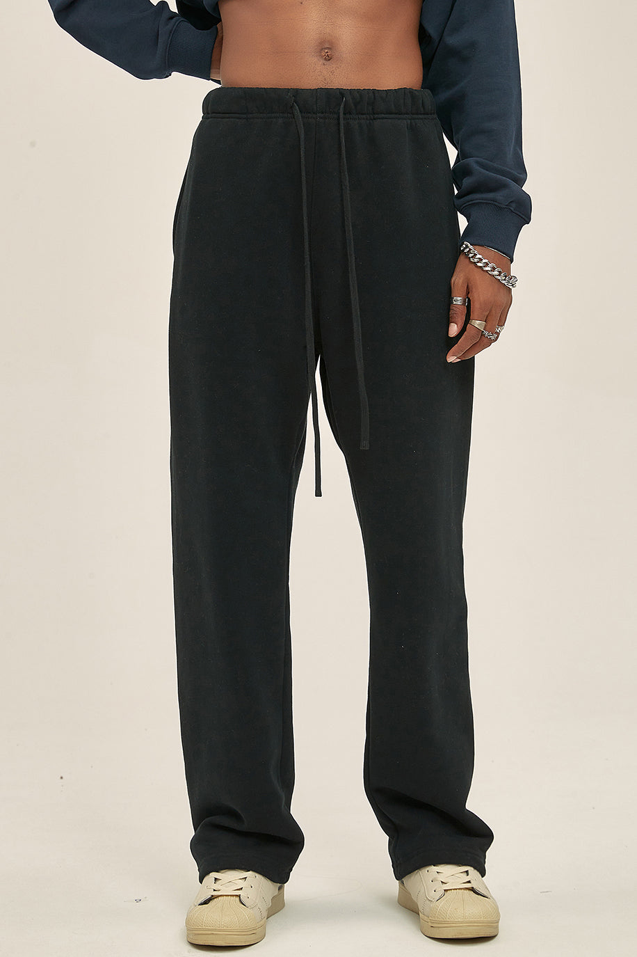 365GSM Relaxed Solid Color Fleece Sweatpants