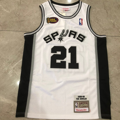 San Antonio Spurs Tim Duncan #21 Throwback Jersey - Dense Embroidery