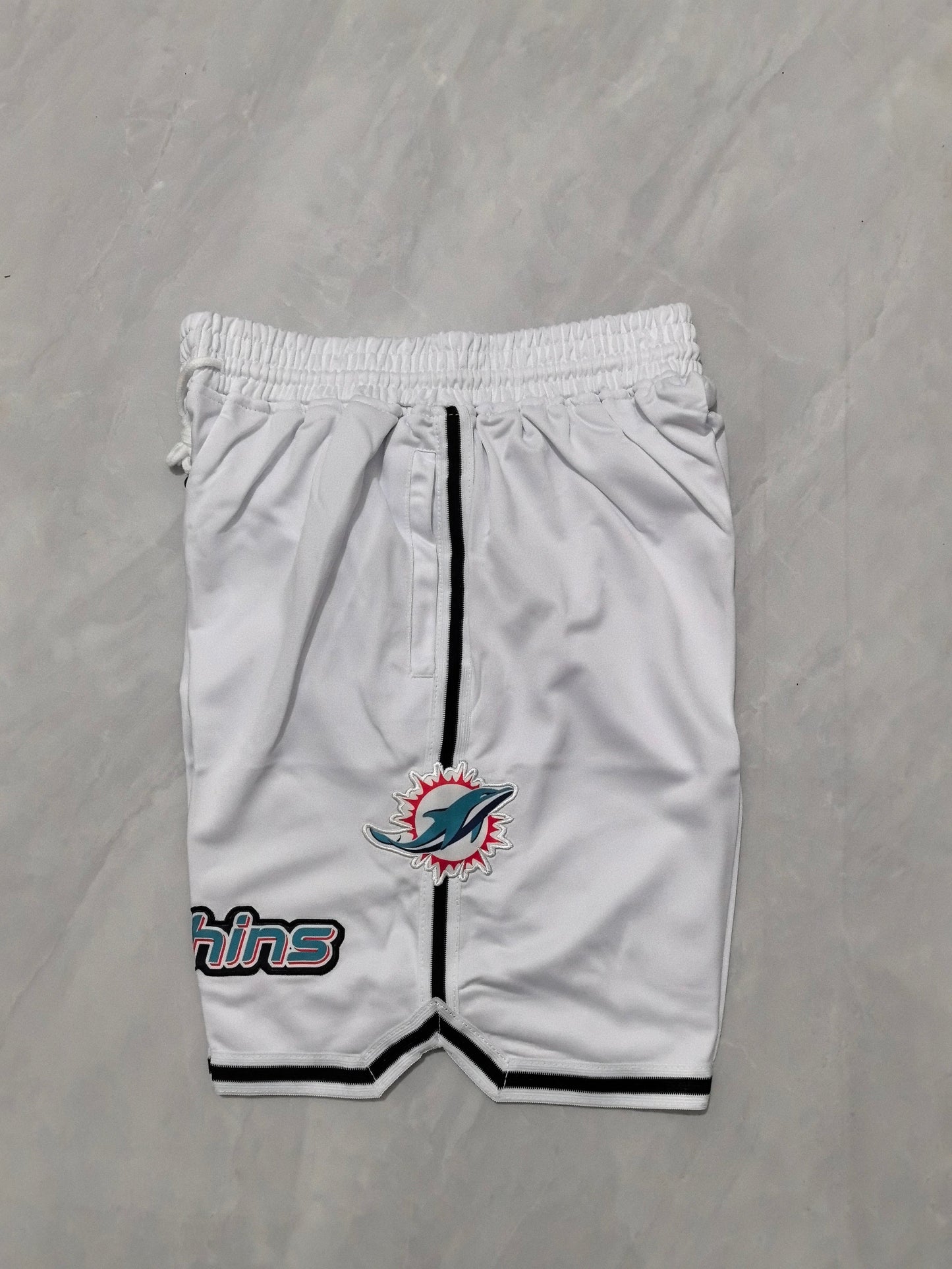 Miami Dolphins White Pocket Shorts