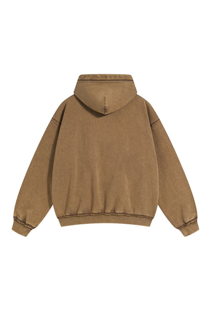 450GSM Distressed Washed Zipper Jacket