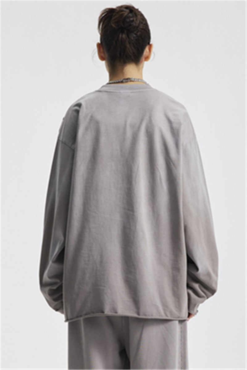 275GSM Distressed Spray Washed Long Sleeve