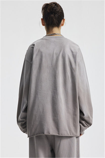 275GSM Distressed Spray Washed Long Sleeve