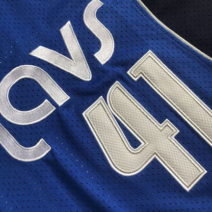 Dallas Mavericks Dirk Nowitzki #41 Throwback Jersey -  Dense Embroidery