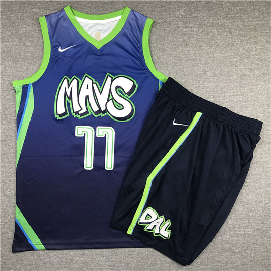 Dallas Mavericks Luka Doncic #77 City Edition Swingman Set ！ Embroidered