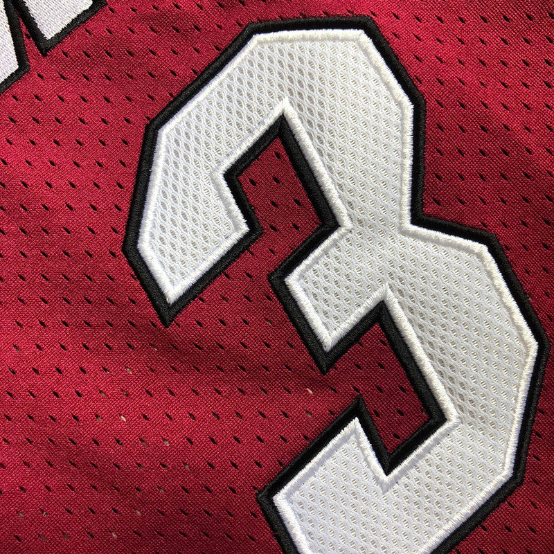 Miami Heat Dwyane Wade #3 Jujube red 2005 Throwback Jersey - Dense Embroidery