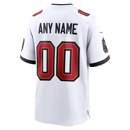 Custom Tampa Bay Buccaneers White Game Jersey