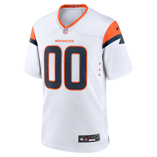 Custom Denver Broncos White Game Jersey