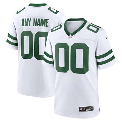 Custom New York Jets Legacy White Game Jersey