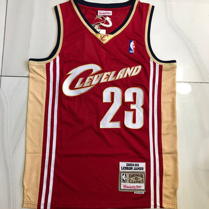 Cleveland Cavaliers LeBron James #23 red Throwback Jersey - Dense Embroidery