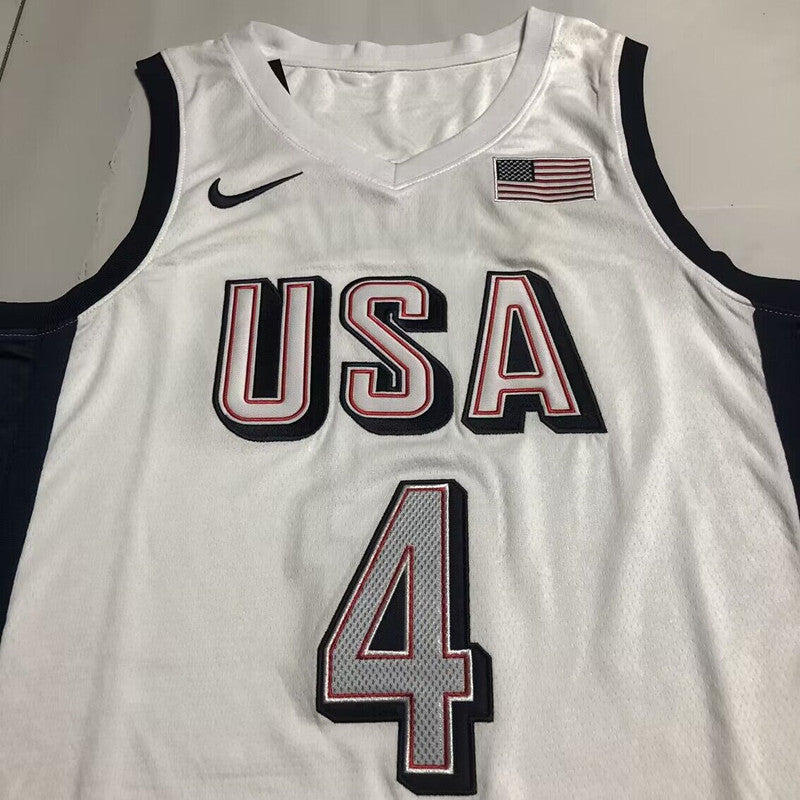 USA Basketball Team Stephen Curry #4 white Throwback Jersey -  Dense Embroidery