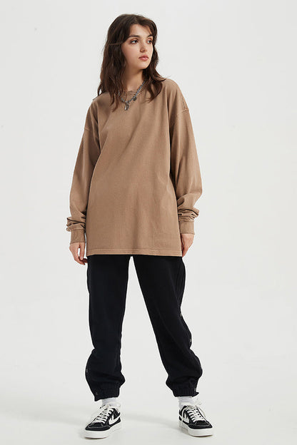 310GSM Pigment Dyed Washed Long Sleeve Crew