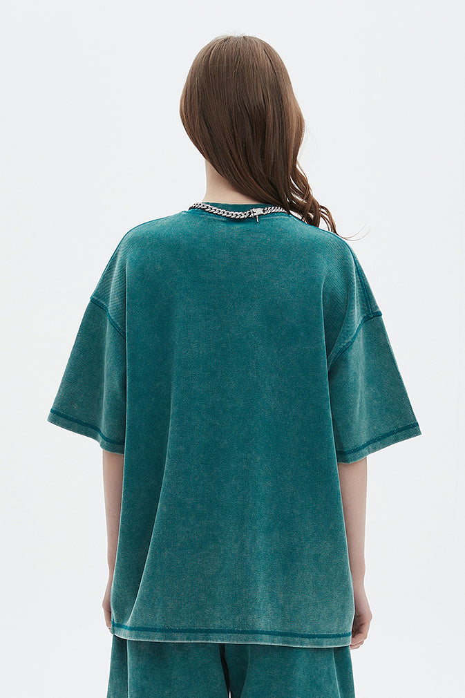 400GSM Double Stitch Washed Tee