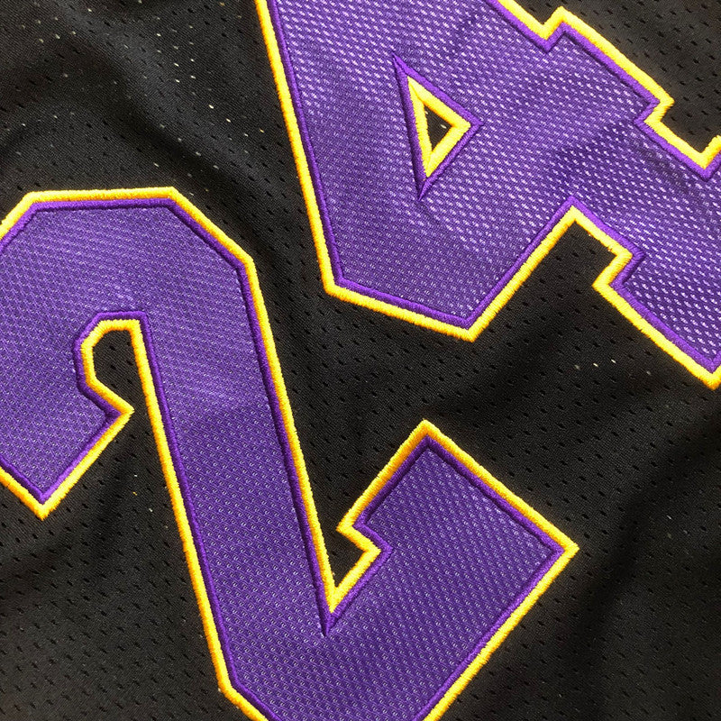 Kobe Bryant #24 black 2009-10 Throwback Jersey -  Dense Embroidery