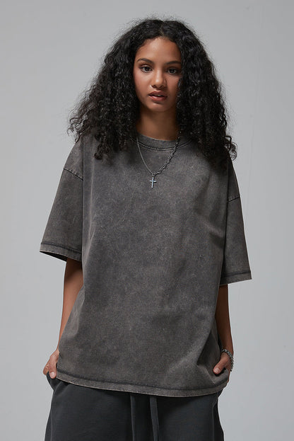 275GSM Double Stitch Sleeve Hem Washed Tee