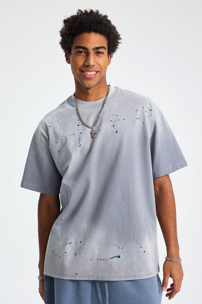 275GSM Ink Spray Washed Tee
