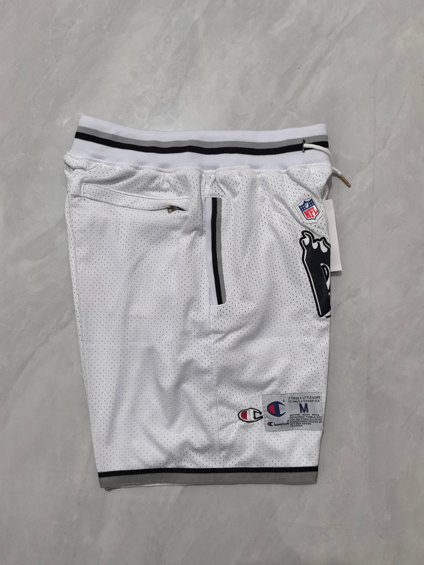 Las Vegas Raiders White Pocket Shorts