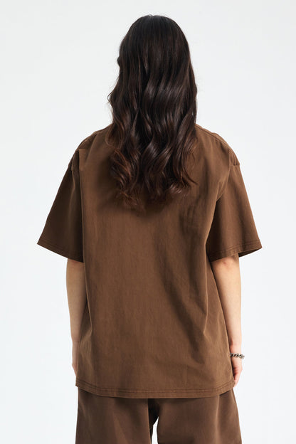 250GSM Distressed Pigment Dyed Washed Tee