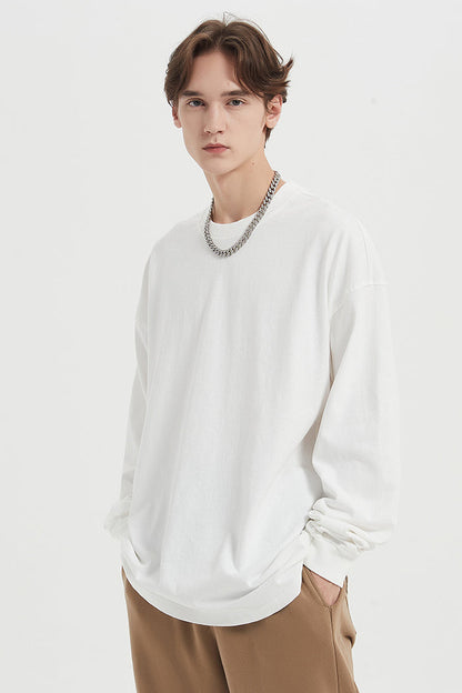 310GSM Pigment Dyed Washed Long Sleeve Crew