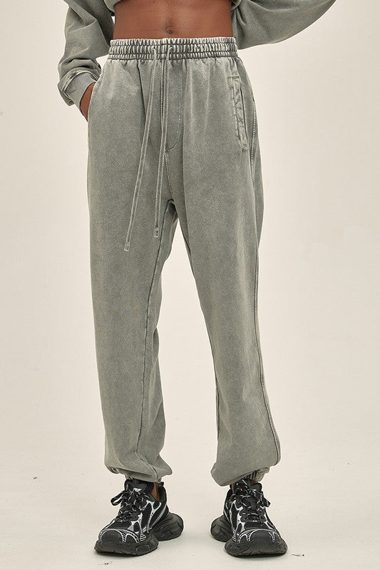 100% Cotton 420GSM Washed Sweatpants