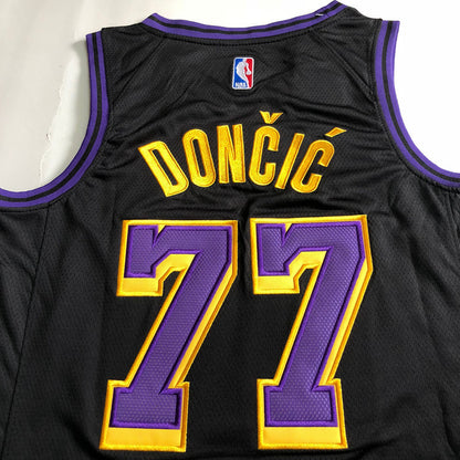 Los Angeles Lakers Luka Dončić #77 Throwback Jersey - Dense Embroidery