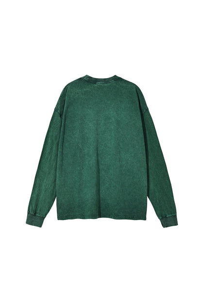 250GSM Vintage Washed Long Sleeve Crew