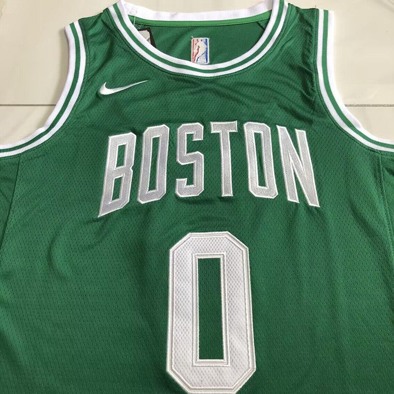 Boston Celtics Jayson Tatum #0 green Throwback Jersey - Dense Embroidery