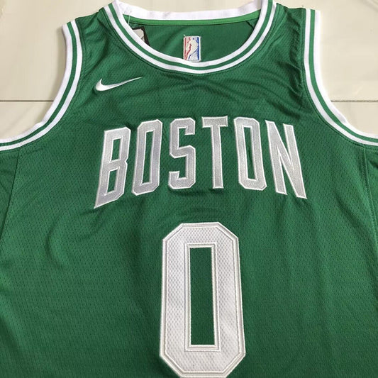 Boston Celtics Jayson Tatum #0 green Throwback Jersey - Dense Embroidery
