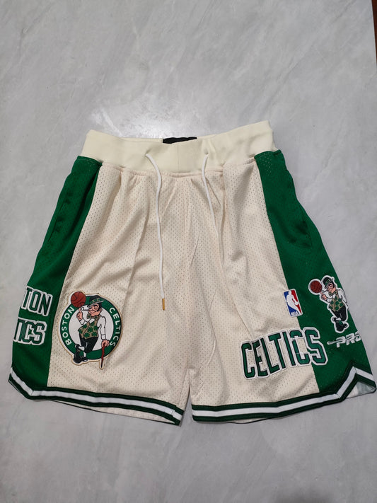 Boston Celtics Off-White Pocket Shorts