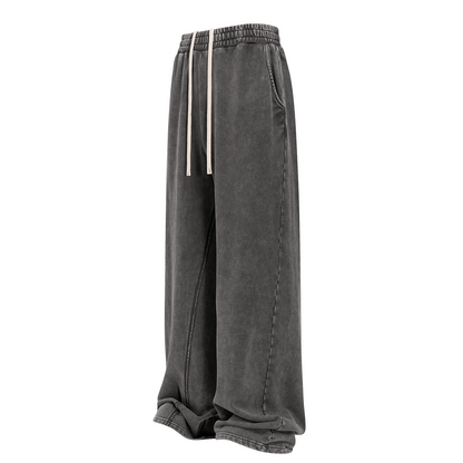 380GSM Wide Leg Washed Sweatpants