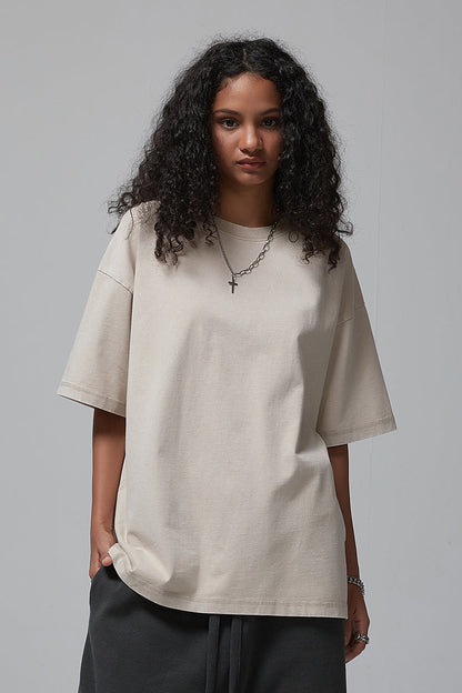 275GSM Double Stitch Sleeve Hem Washed Tee
