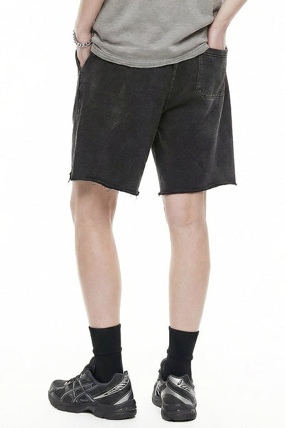 380GSM Distressed Patchwork Washed Short