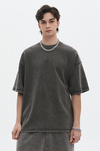 400GSM Double Stitch Washed Tee