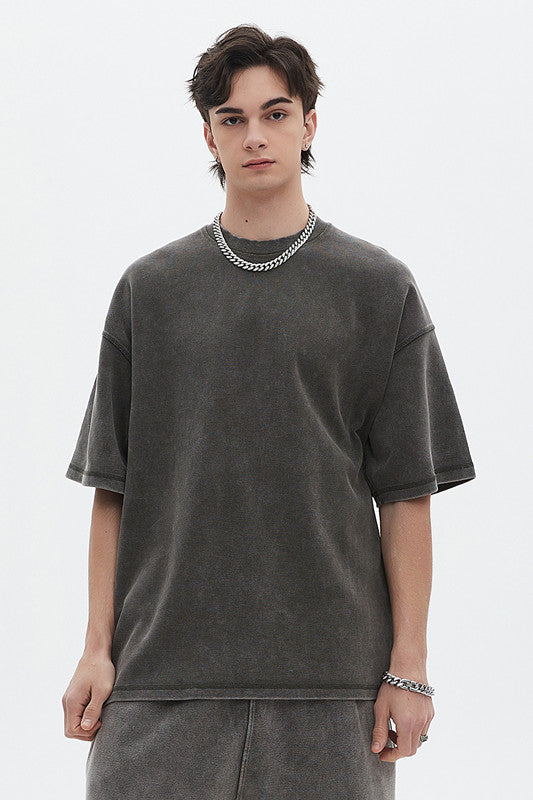 400GSM Double Stitch Washed Tee