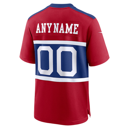 Custom New York Giants Red Game Jersey