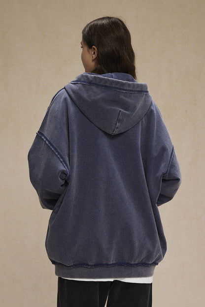 450GSM Distressed Washed Zipper Jacket